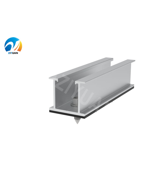 Mini rail aluminium pour fixation en toit tôle