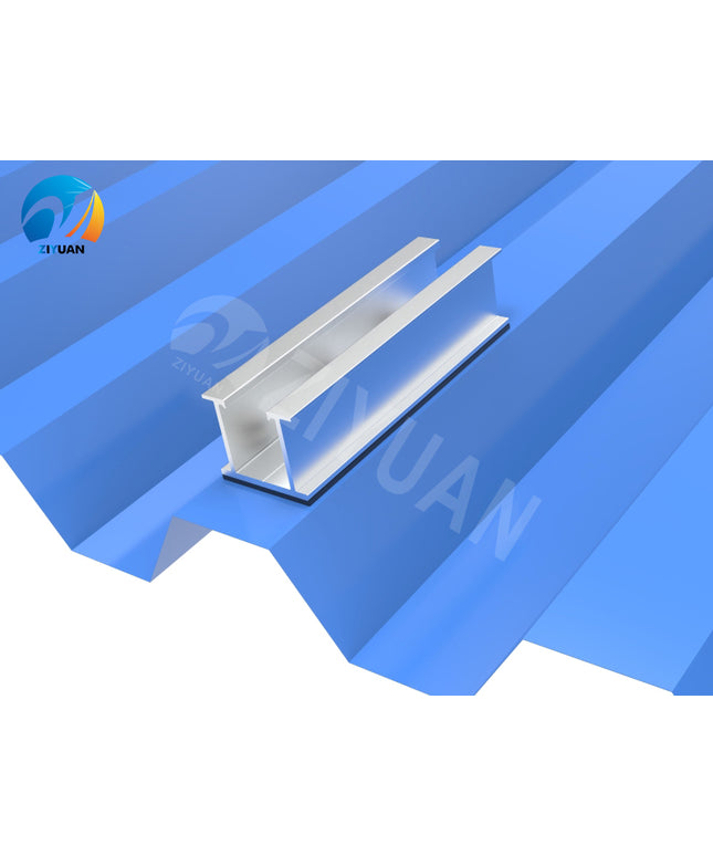 Mini rail aluminium pour fixation en toit tôle