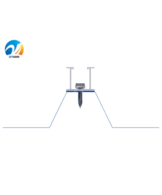 Mini rail aluminium pour fixation en toit tôle