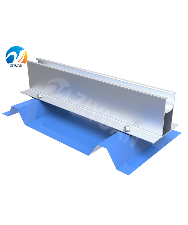 Mini rail aluminium pour fixation en toit tôle