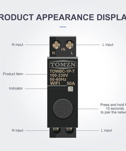 Disjoncteur WI-FI 32A  Contrôler par Smart Life TUYA