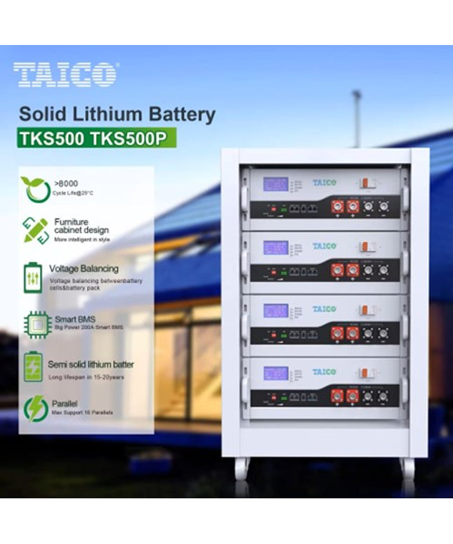 TAICO TKS500 batterie Solid Lithium Lifepo4 48V, 100ah