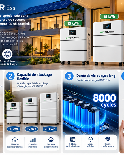 Batterie Empilables Sky Solar Ess ZJBESS à partir de 10 KWh