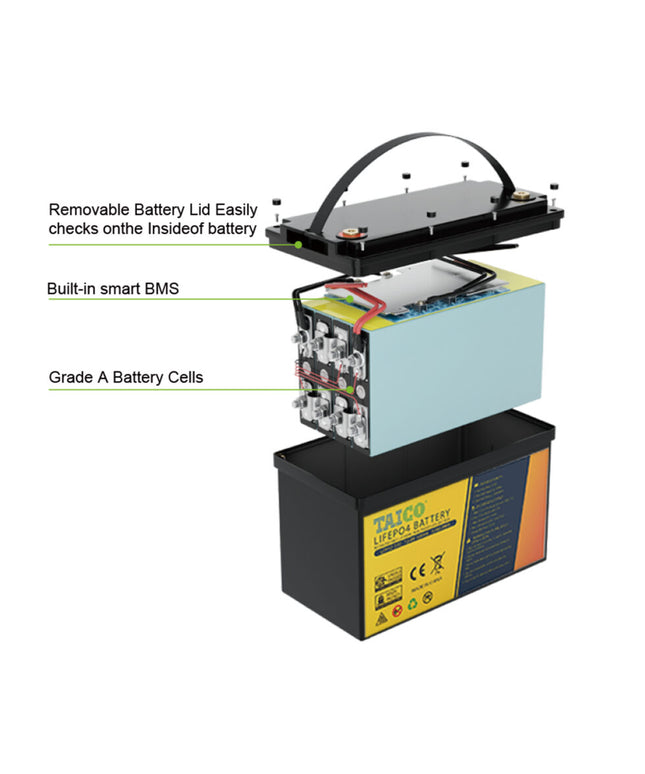 12,8v~300Ah LiFePO4 Batterie avec Bluetooth