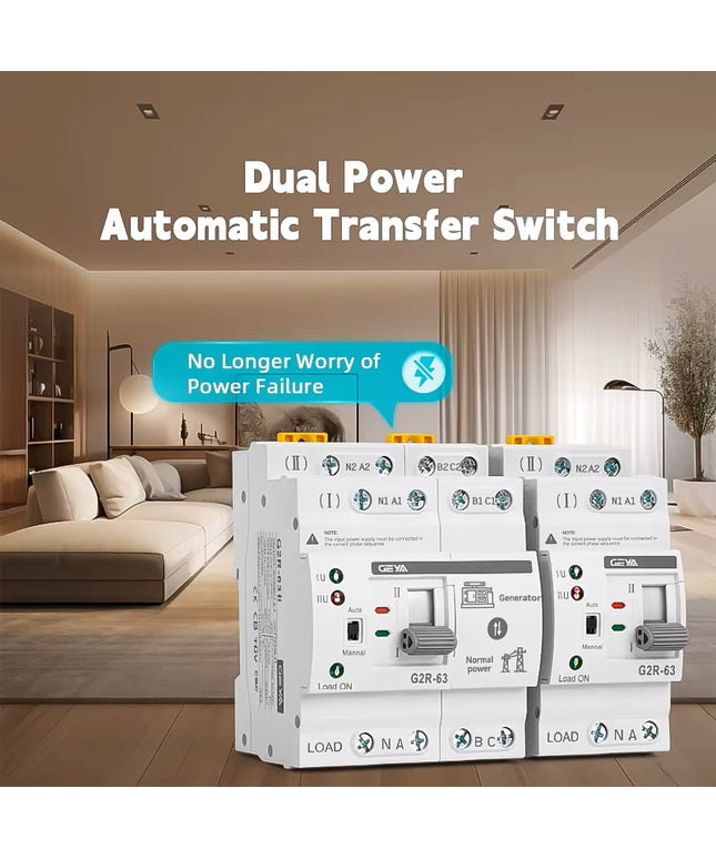 Commutateur de transfert automatique- Double alimentation Sélecteurs électriques Alimentation sans interruption 40 A 63 A 110 V 220 V