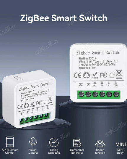 Module de commutation intelligent 16 A, application eWeLink, relais de disjoncteur intelligent DIY pour, Alice, Alexa, Google Home Assistant, Zigbee2