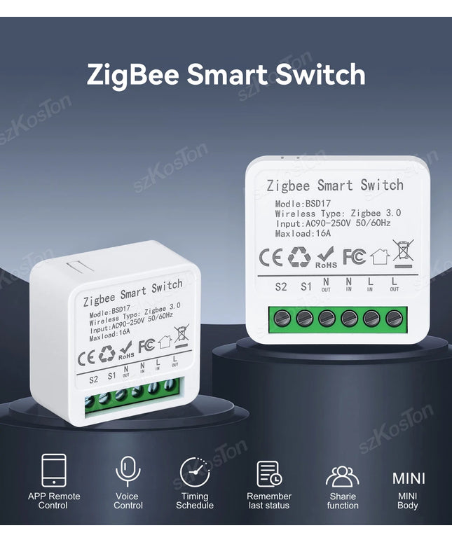 Module de commutation intelligent 16 A, application eWeLink, relais de disjoncteur intelligent DIY pour, Alice, Alexa, Google Home Assistant, Zigbee2