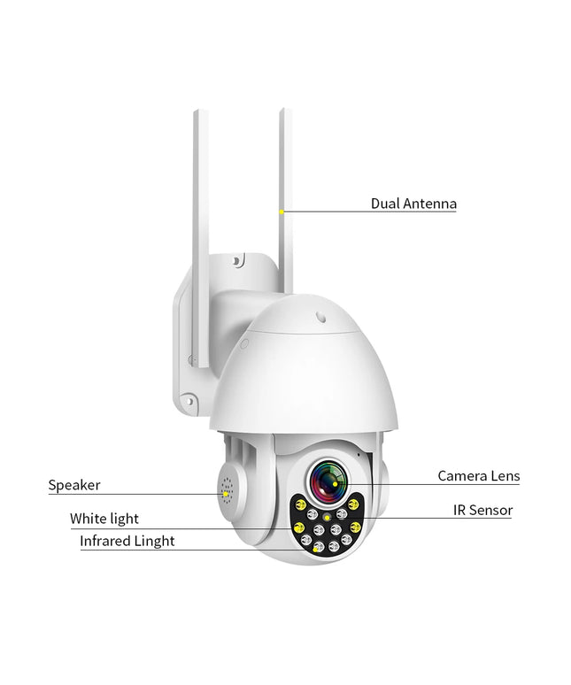 Caméras de sécurité Tuya PGST WiFi caméra de Surveillance sans fil étanche à Vision nocturne polychrome extérieure HD