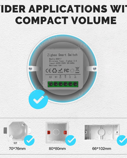 Module de commutation intelligent 16 A, application eWeLink, relais de disjoncteur intelligent DIY pour, Alice, Alexa, Google Home Assistant, Zigbee2