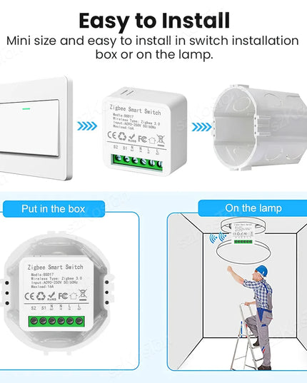 Module de commutation intelligent 16 A, application eWeLink, relais de disjoncteur intelligent DIY pour, Alice, Alexa, Google Home Assistant, Zigbee2