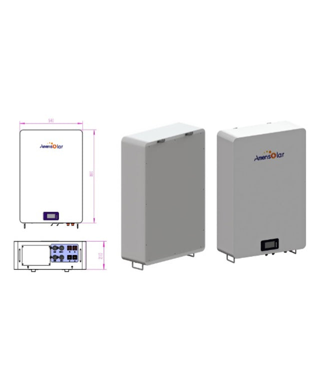 AW5120 51.2V 100AH 5.12KWH Batterie solaire  LiFePO4 Ultra-mince