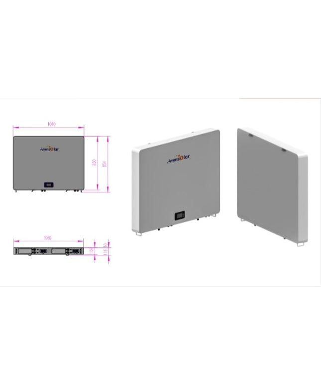 AW5120 51.2V 100AH 5.12KWH Batterie solaire  LiFePO4 Ultra-mince