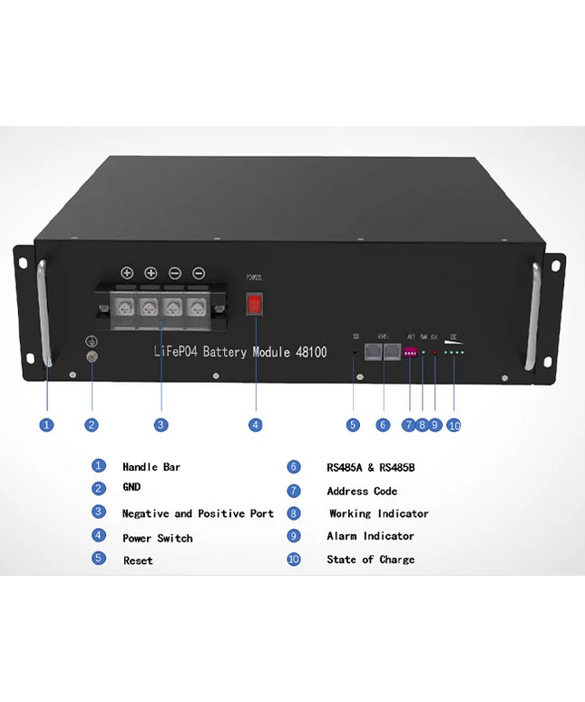 25.6V 100AH 200AH Rack batterie solaire LiFePO4